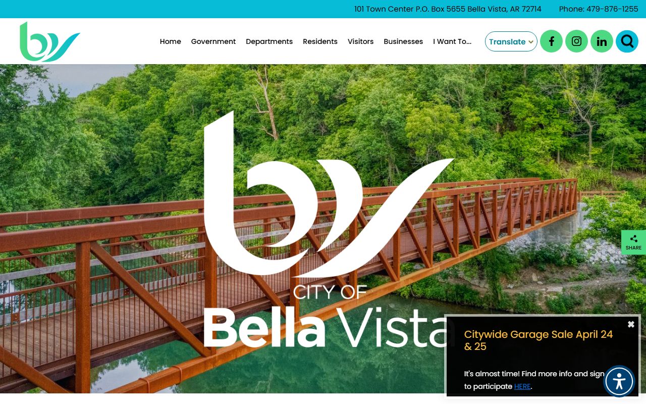 Bella Vista Arkansas city website public records