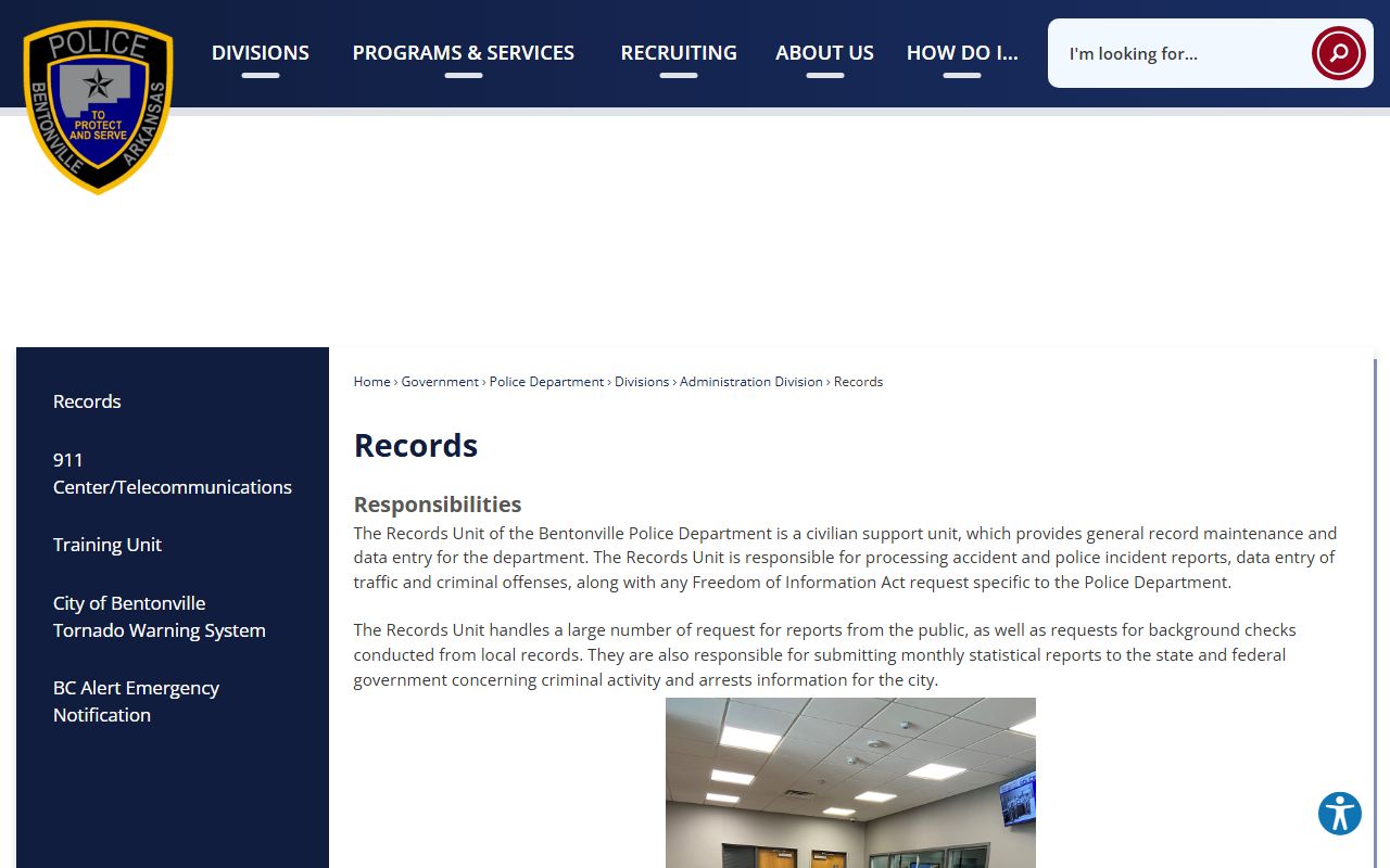 Bentonville city public records request portal