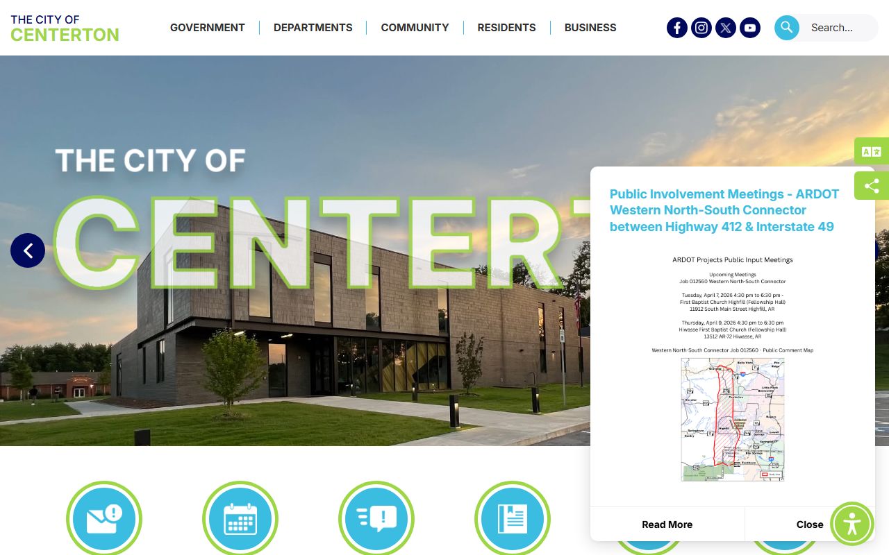 Centerton Arkansas city website public records