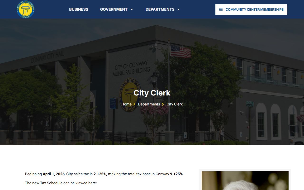 Conway city clerk public records and FOIA request information