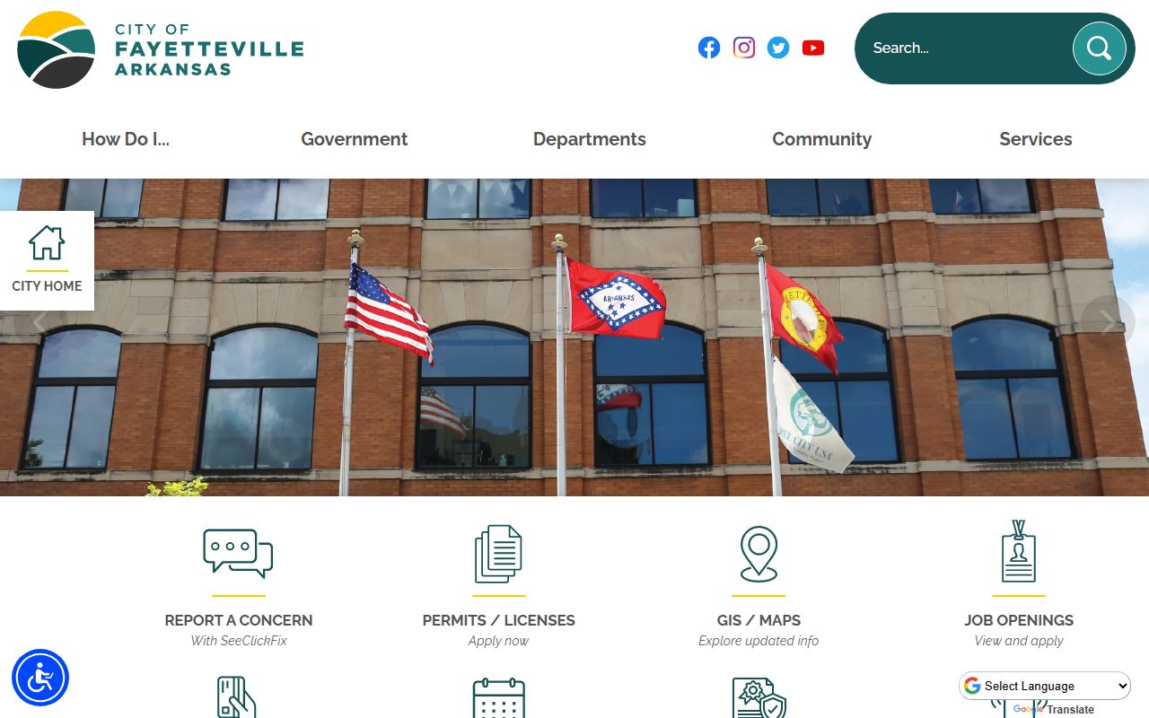Fayetteville city website and city clerk public records access