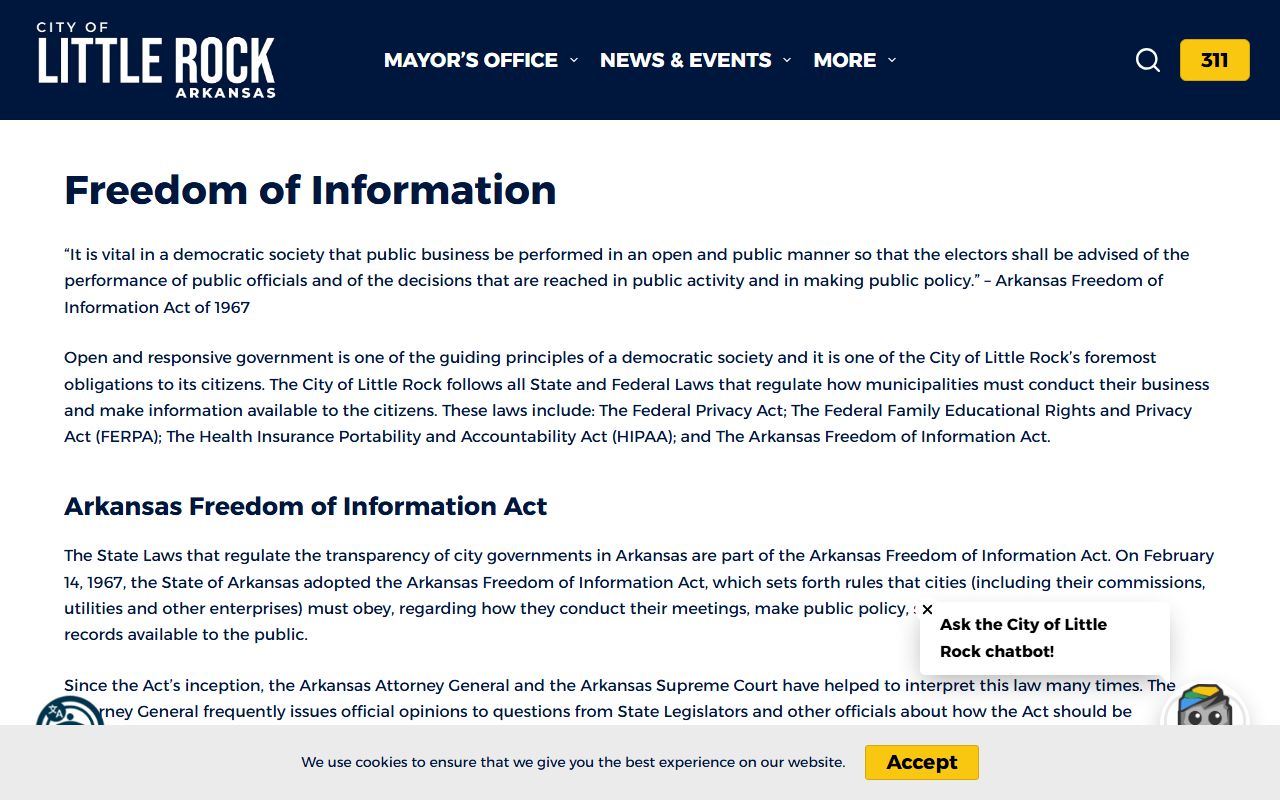 Little Rock FOIA procedures and request instructions