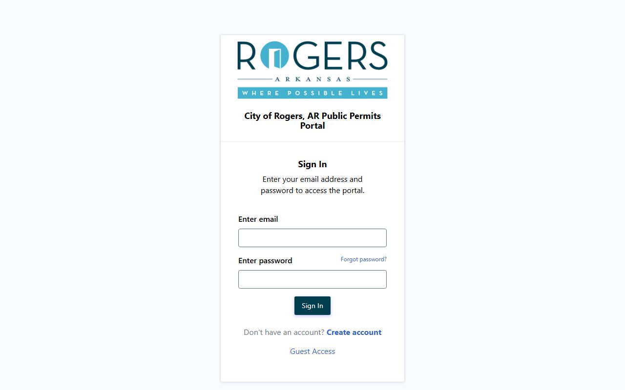 Rogers Arkansas permitting and business license portal