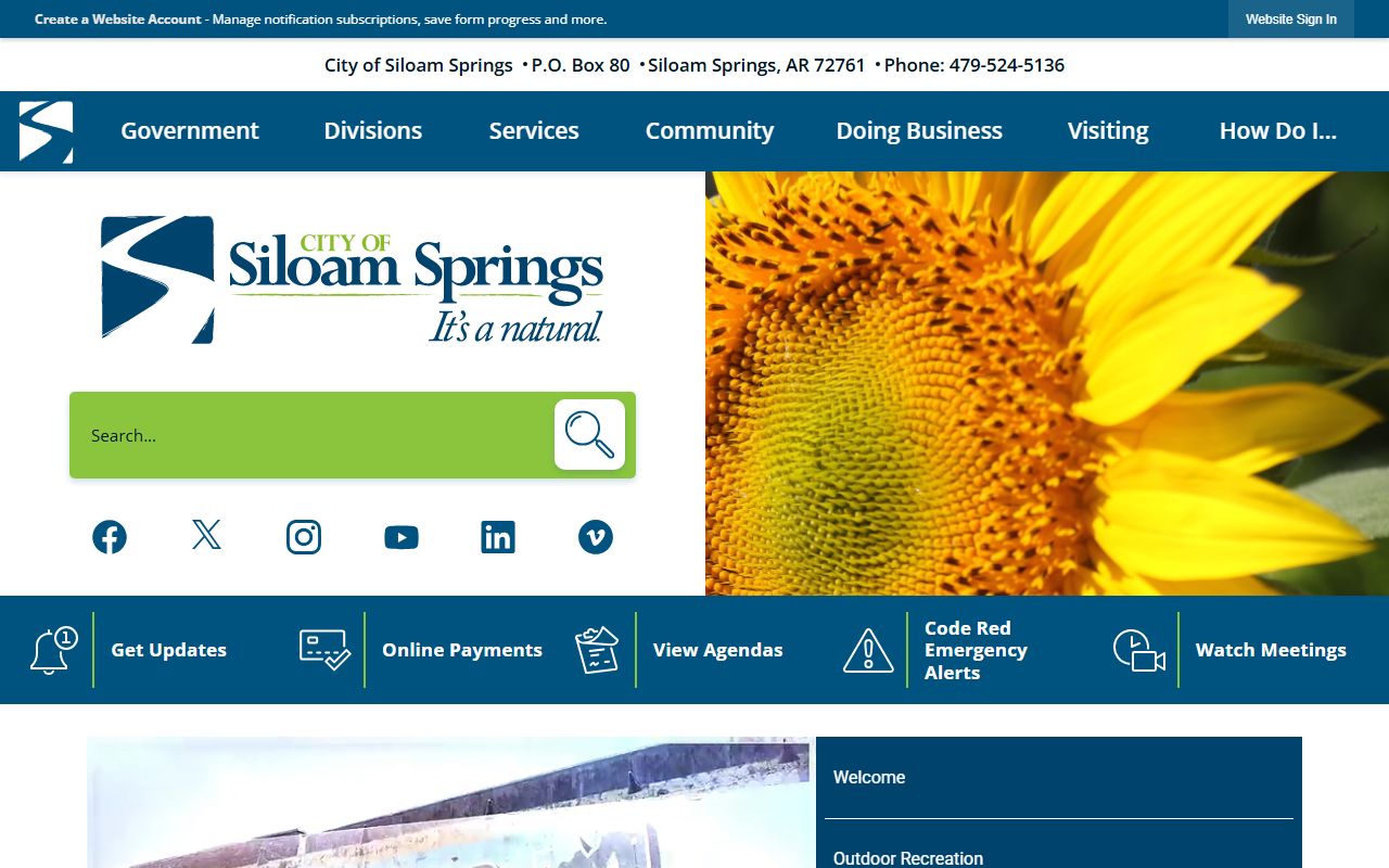 Siloam Springs city website public records page