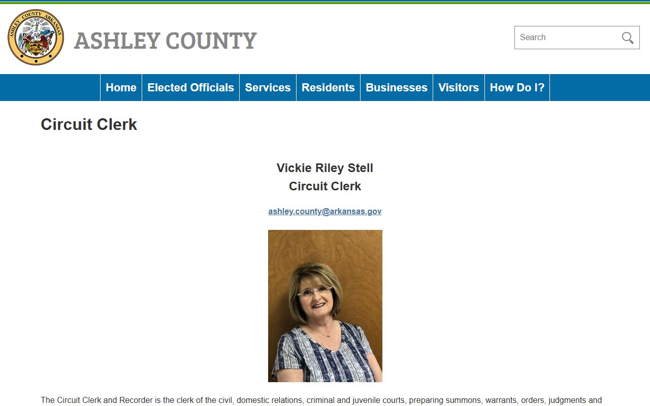 Ashley County circuit clerk public records and court filings