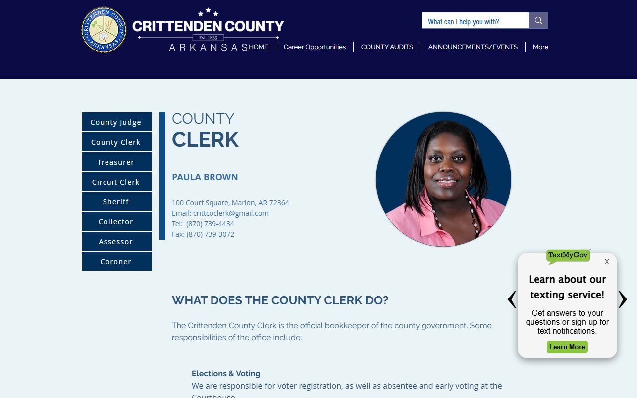 crittenden county clerk public records marriage voter registration