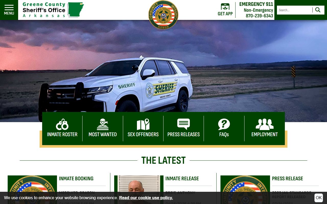 Greene County sheriff public records and inmate roster