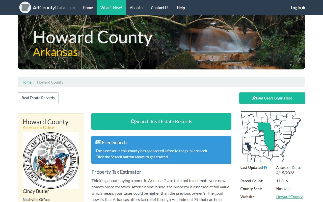 Howard County Assessor property records portal