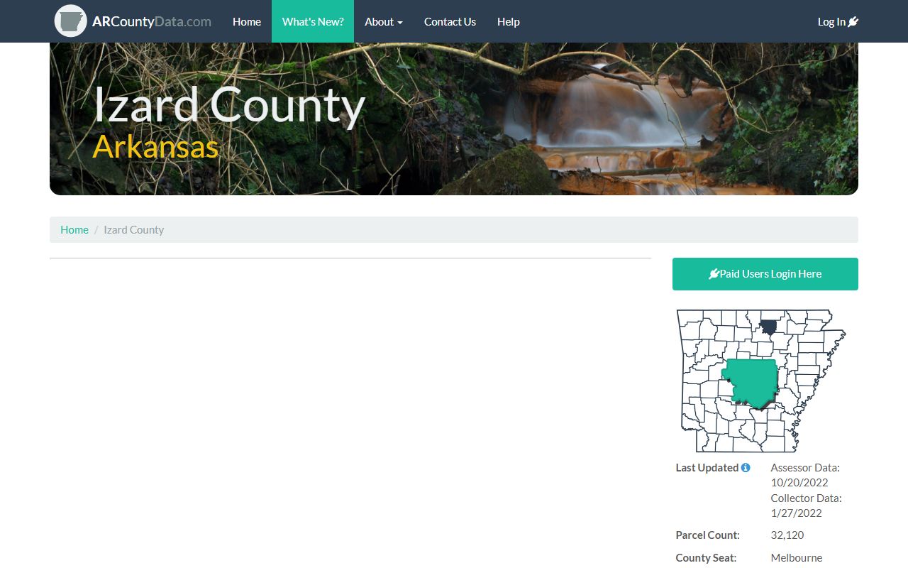 Izard County Arkansas property records search on arcountydata.com