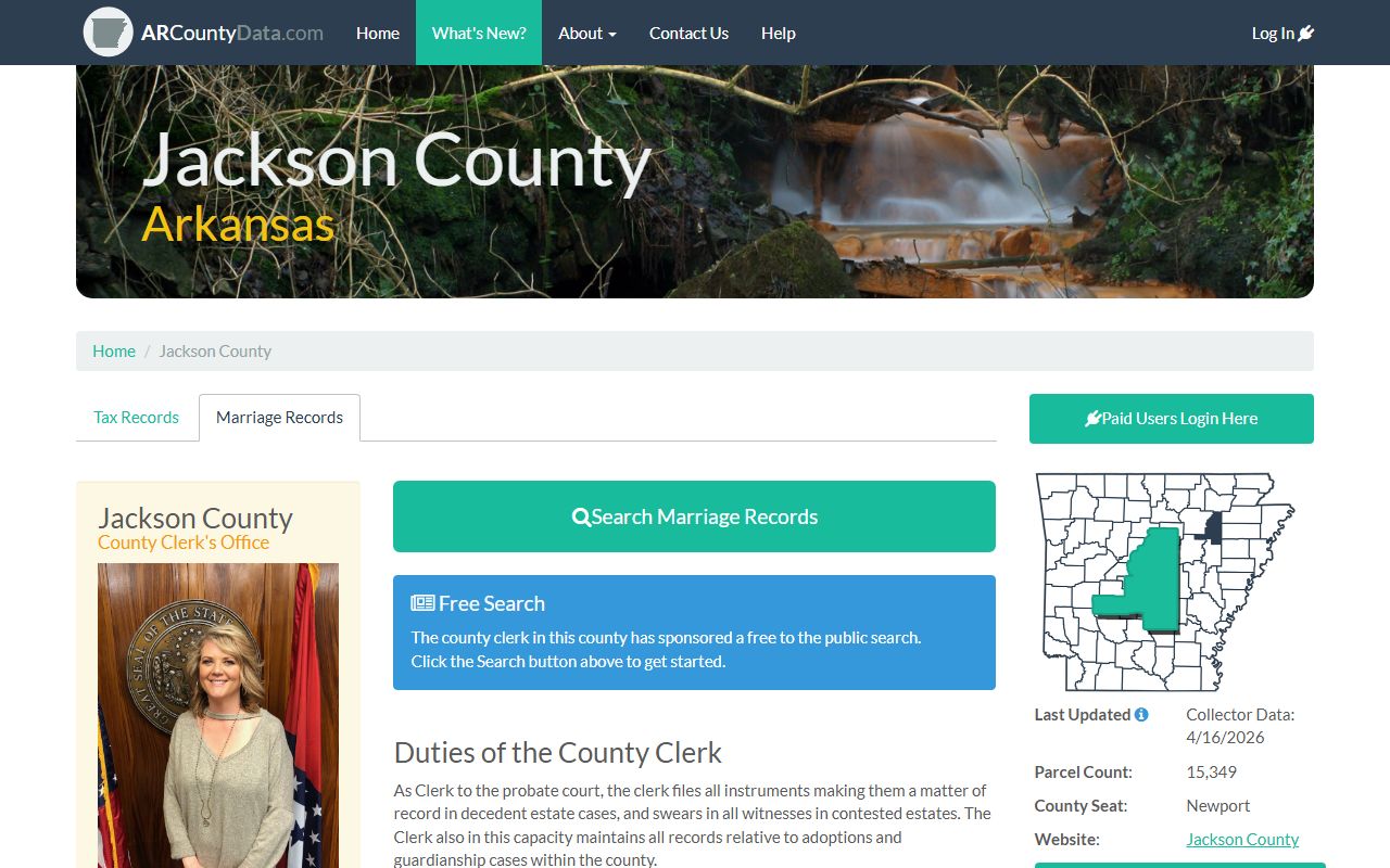 Jackson County Arkansas assessor property records on arcountydata.com