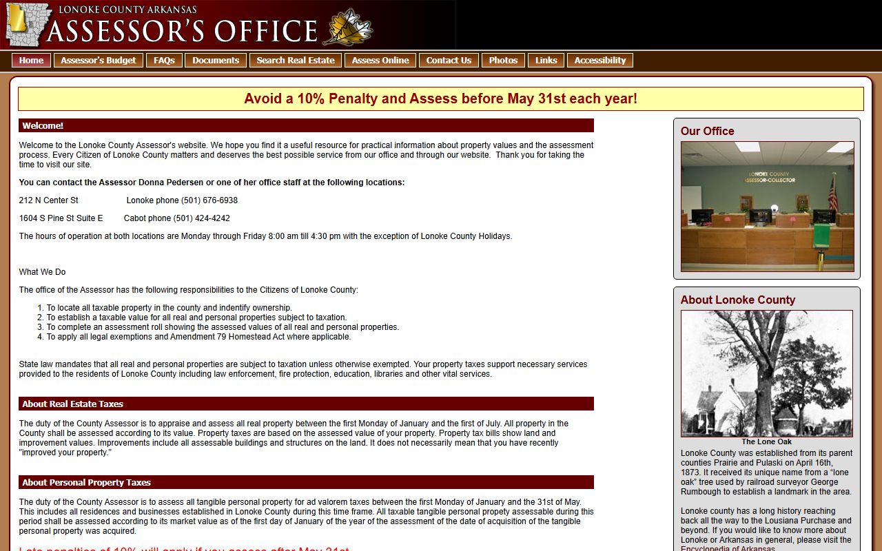 Lonoke County Assessor property records website