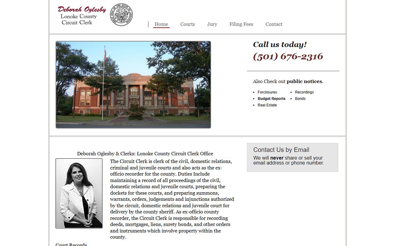 Lonoke County Circuit Clerk public records website