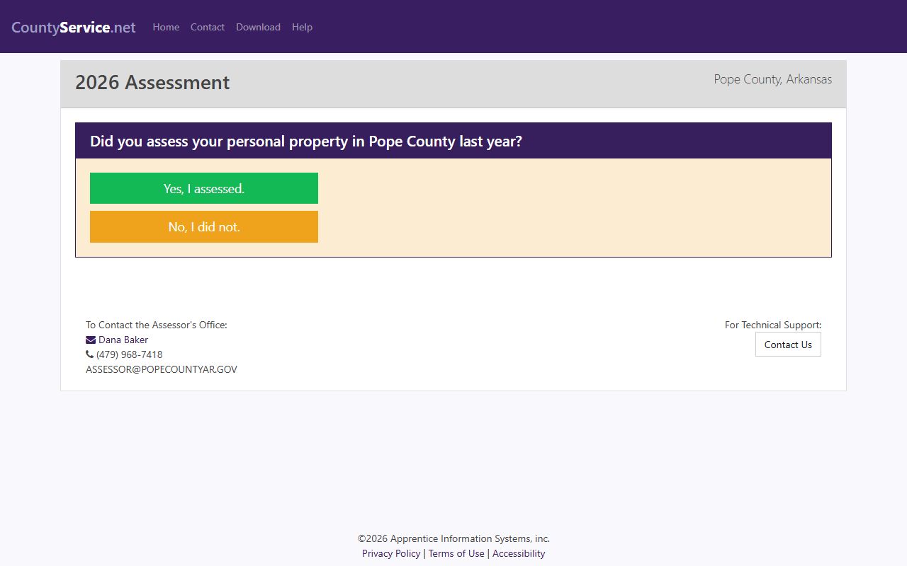 Pope County Assessor property records search online