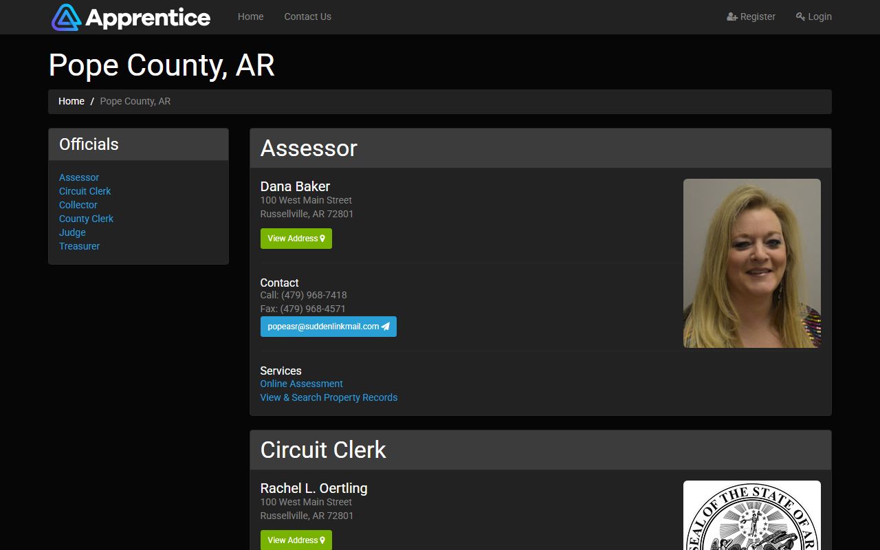 Pope County Circuit Clerk public records on CountyService.net