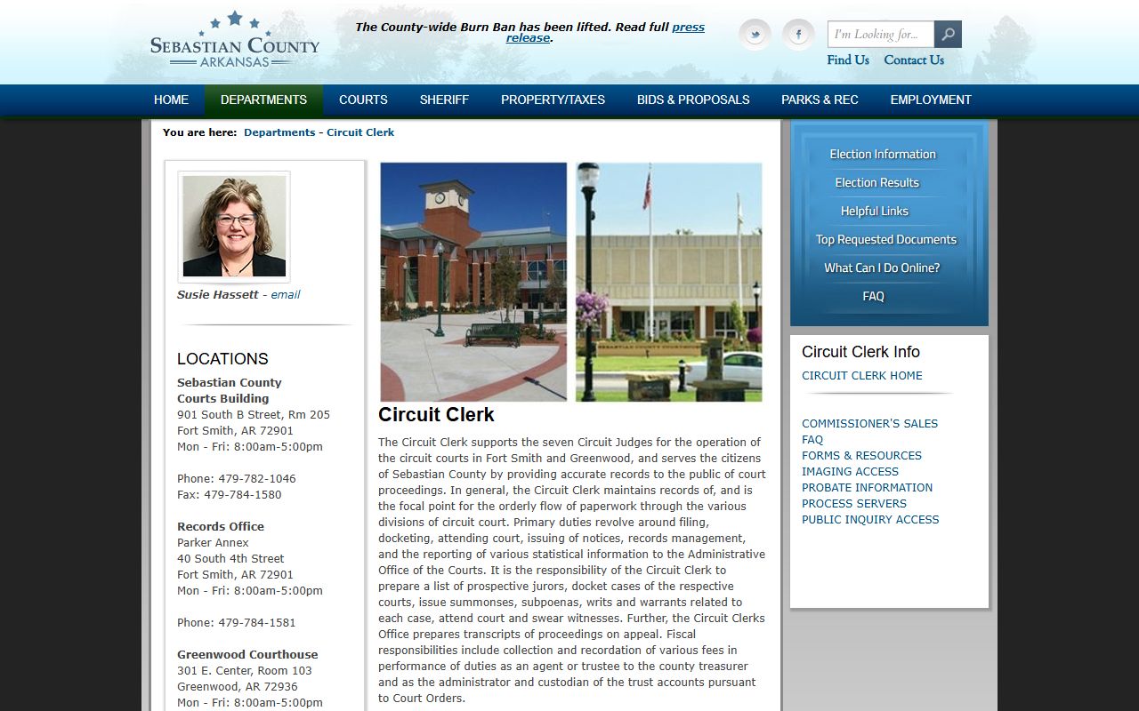 Sebastian County Circuit Clerk public records portal